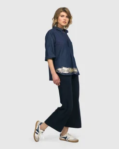 Tallahassee Popover Blouse, Denim
