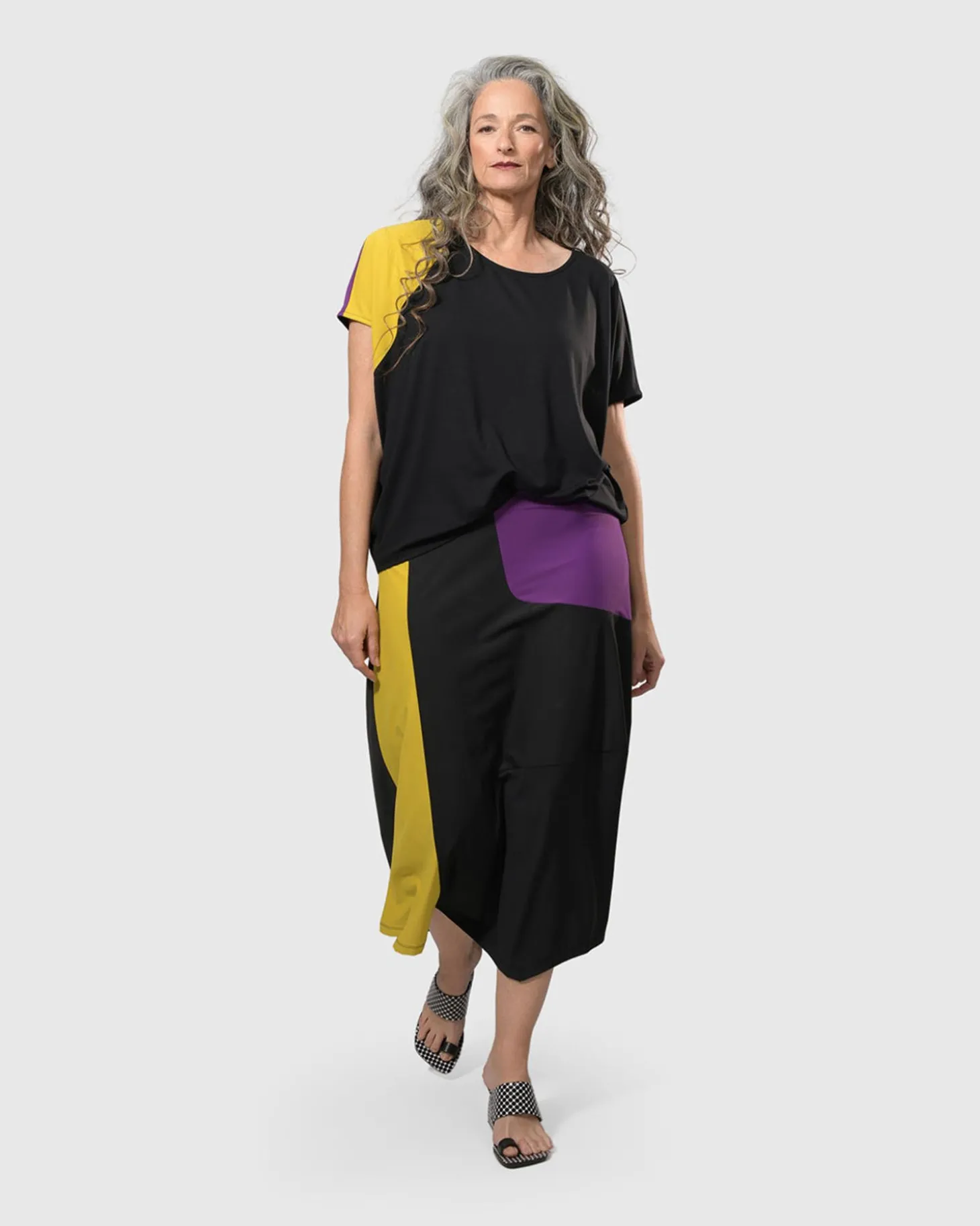 Tekbika Bliss Boxy Top, Multi (Yellow/Purple)