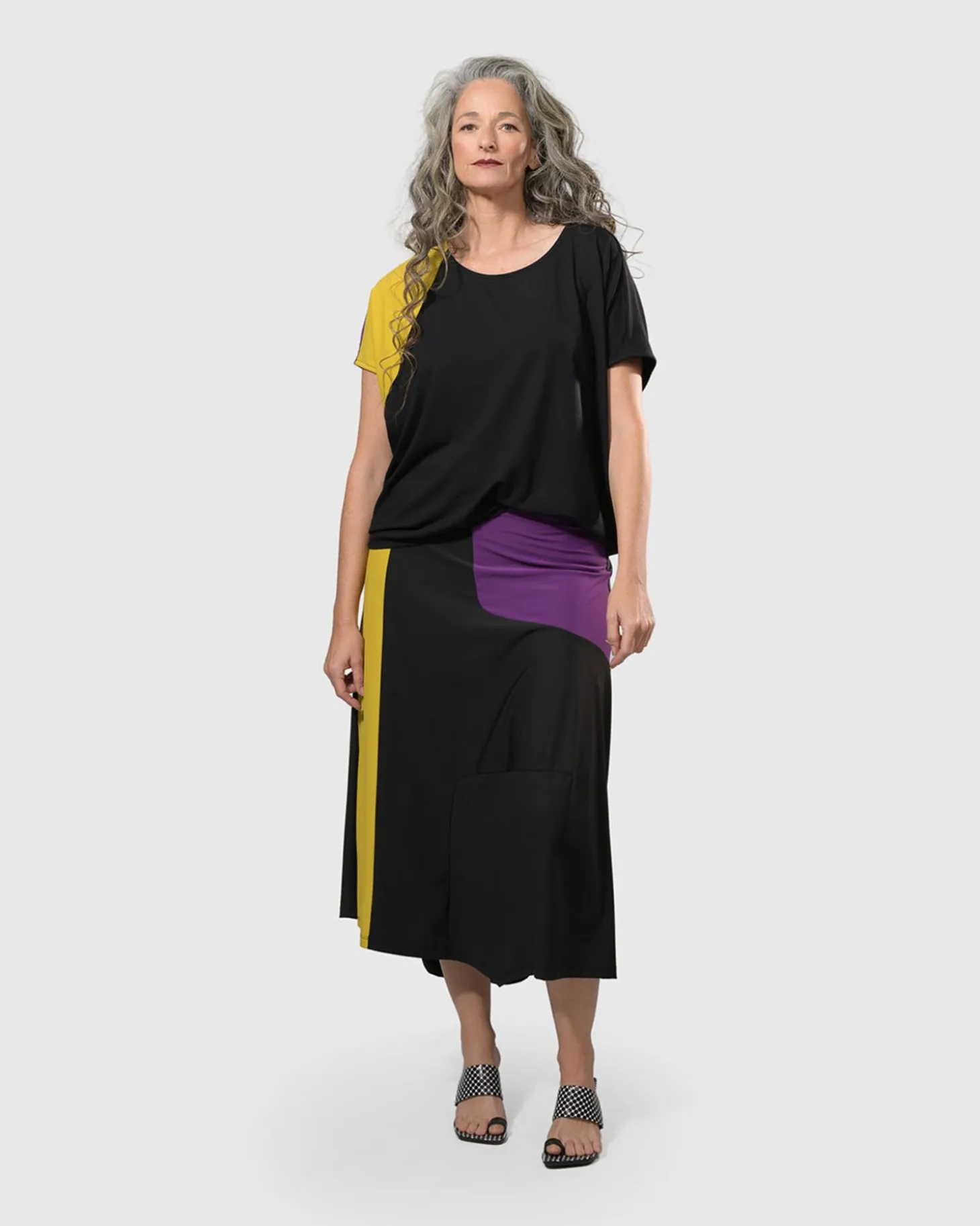 Tekbika Bliss Boxy Top, Multi (Yellow/Purple)