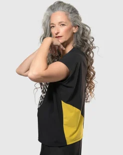Tekbika Bliss Boxy Top, Yellow/Print