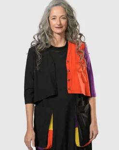 Tekbika Colorblock Crop Cardigan Jacket, Multi
