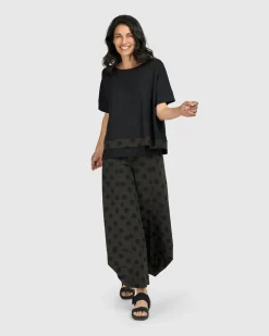 Tekbika Dots Boxy Top, Khaki