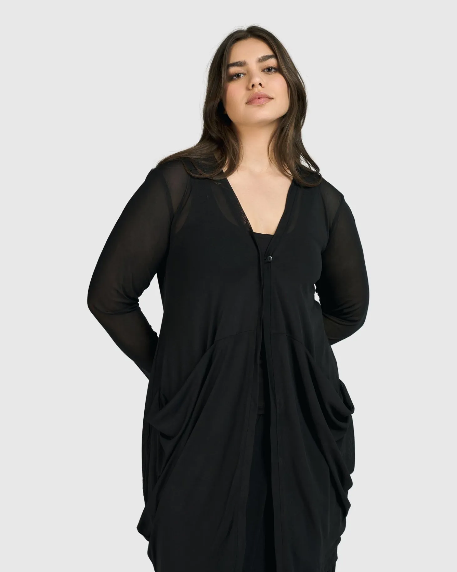 Tekbika Essential Draped Cocoon Jacket, Mesh