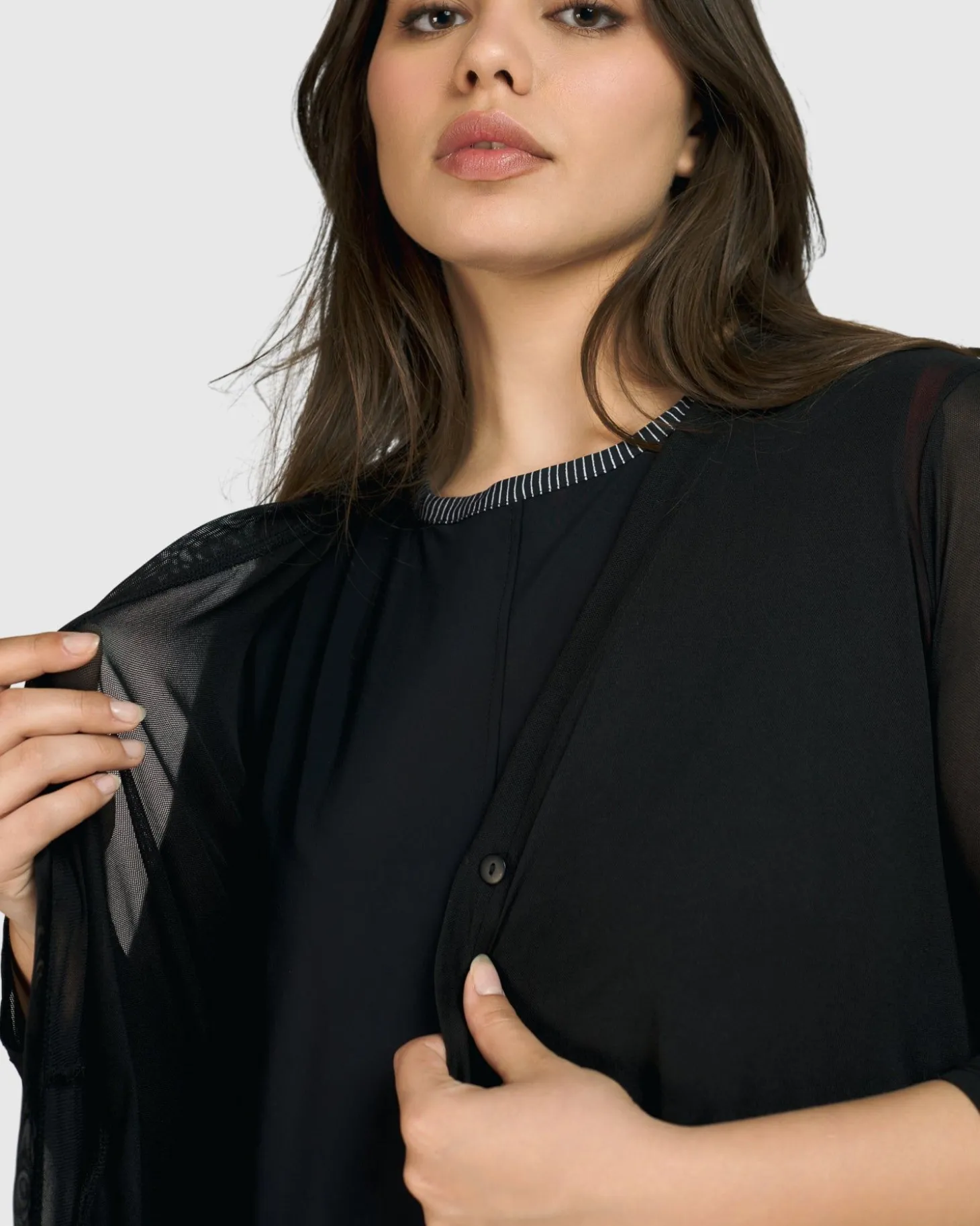 Tekbika Essential Draped Cocoon Jacket, Mesh