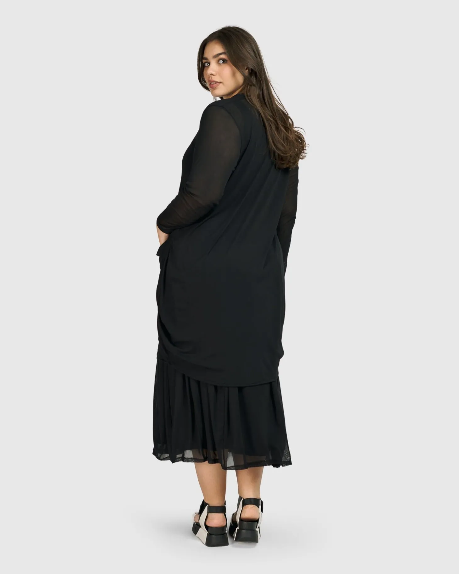 Tekbika Essential Draped Cocoon Jacket, Mesh