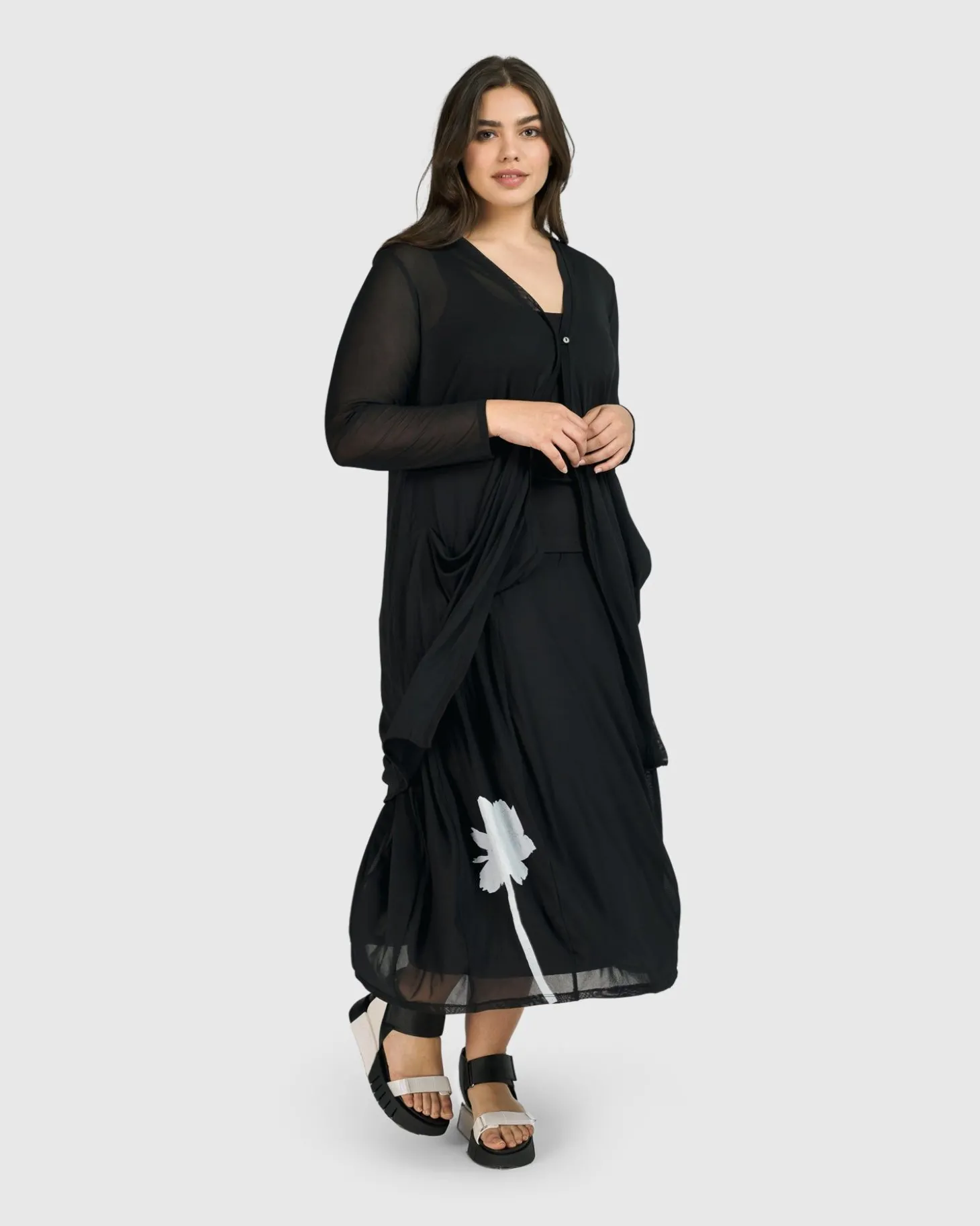 Tekbika Essential Draped Cocoon Jacket, Mesh