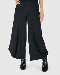Tekbika Pinstripe Punto Pants, Black