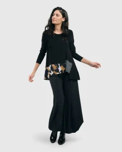 Tekbika Pinstripe Punto Pants, Black