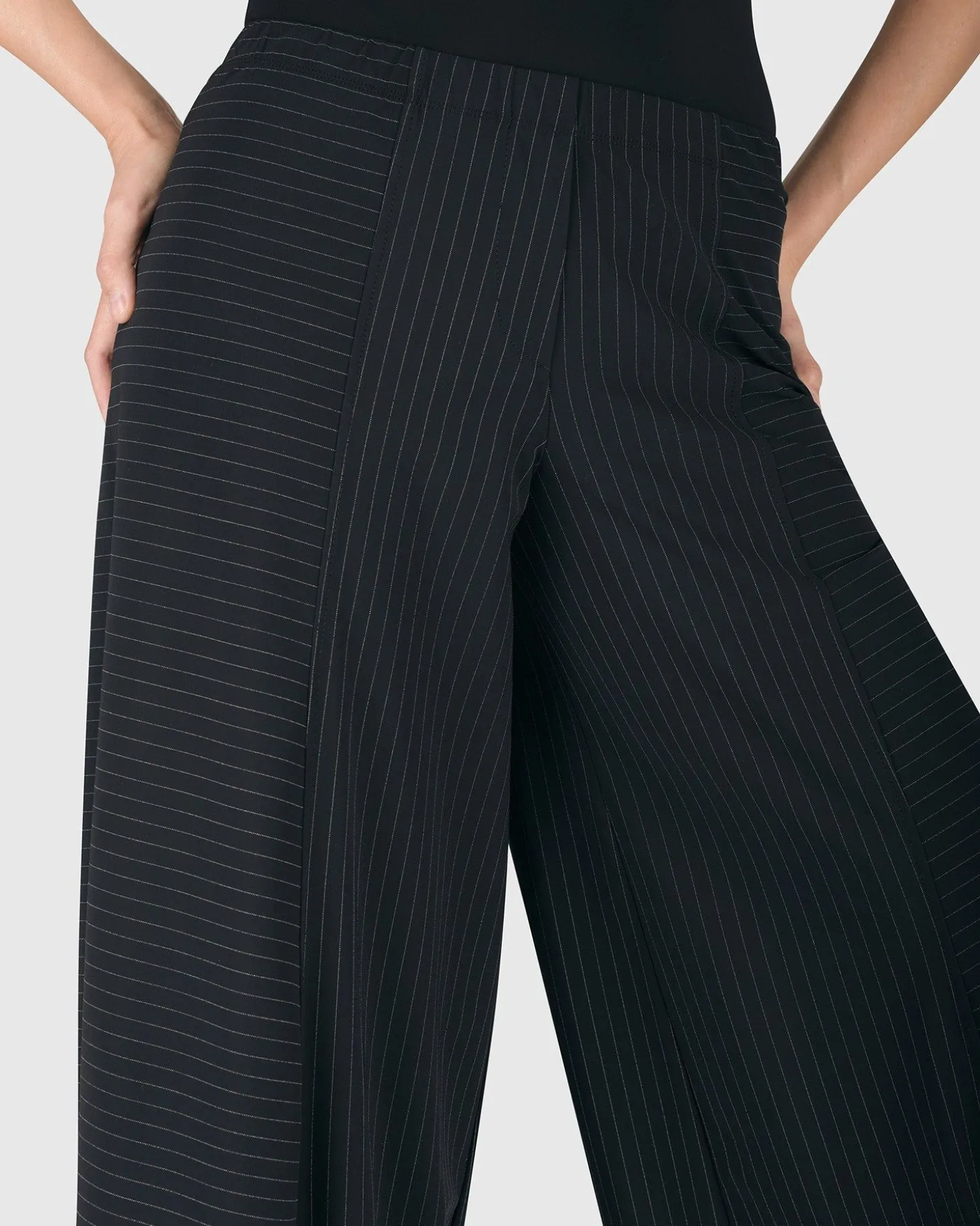 Tekbika Pinstripe Punto Pants, Black