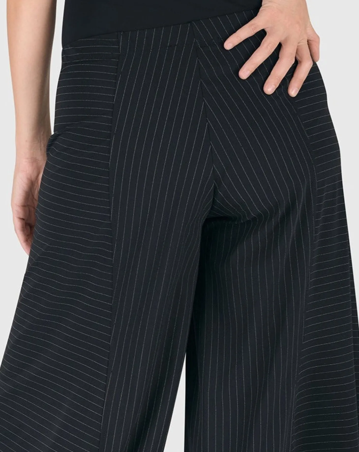 Tekbika Pinstripe Punto Pants, Black