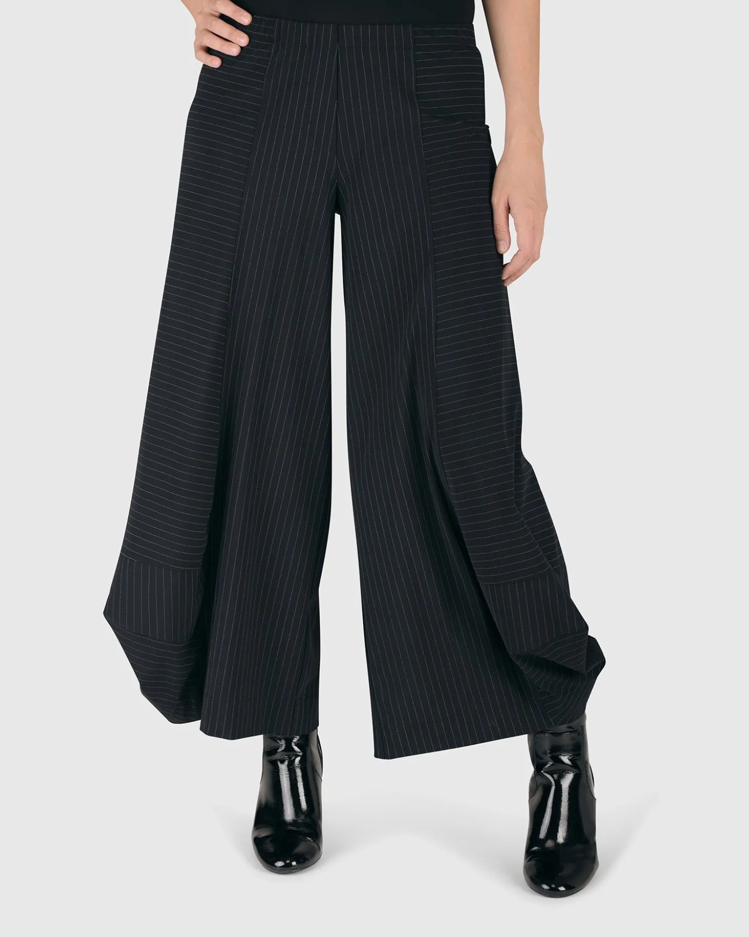 Tekbika Pinstripe Punto Pants, Black