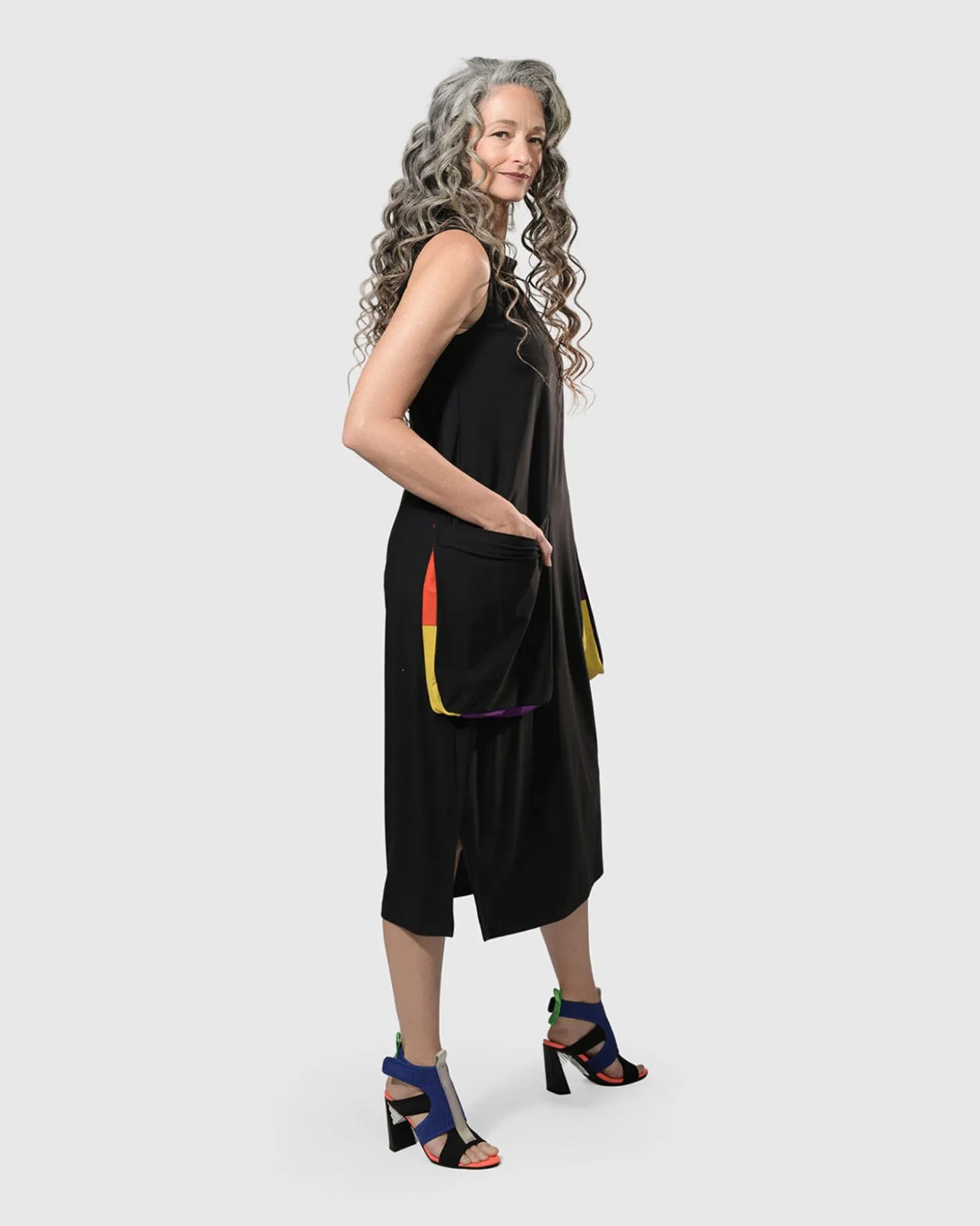 Tekbika Poppy Sleeveless Pocket Dress, Multi