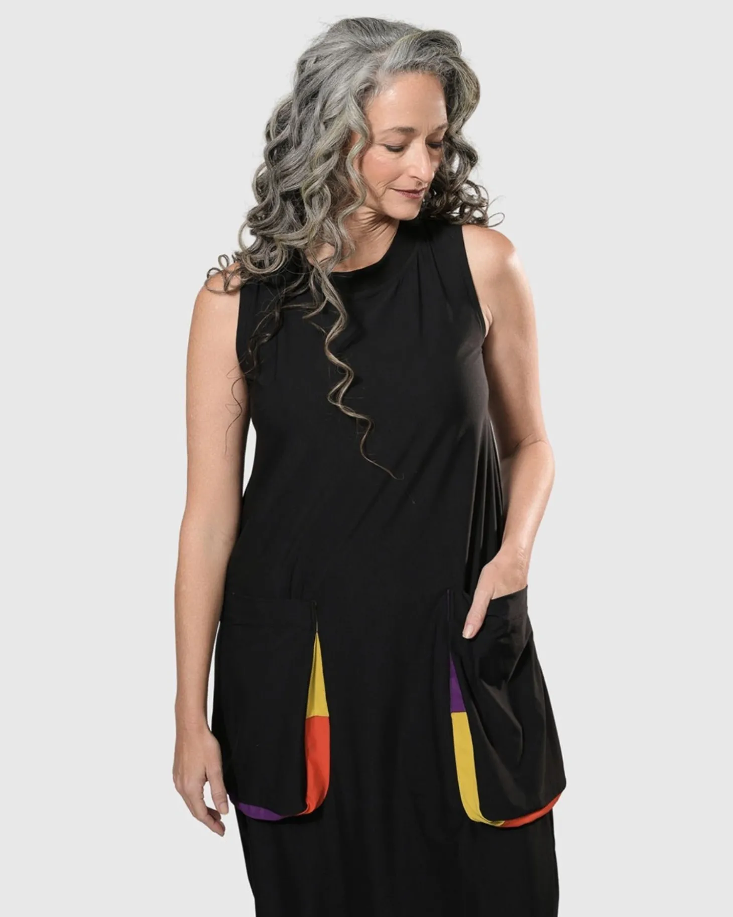 Tekbika Poppy Sleeveless Pocket Dress, Multi