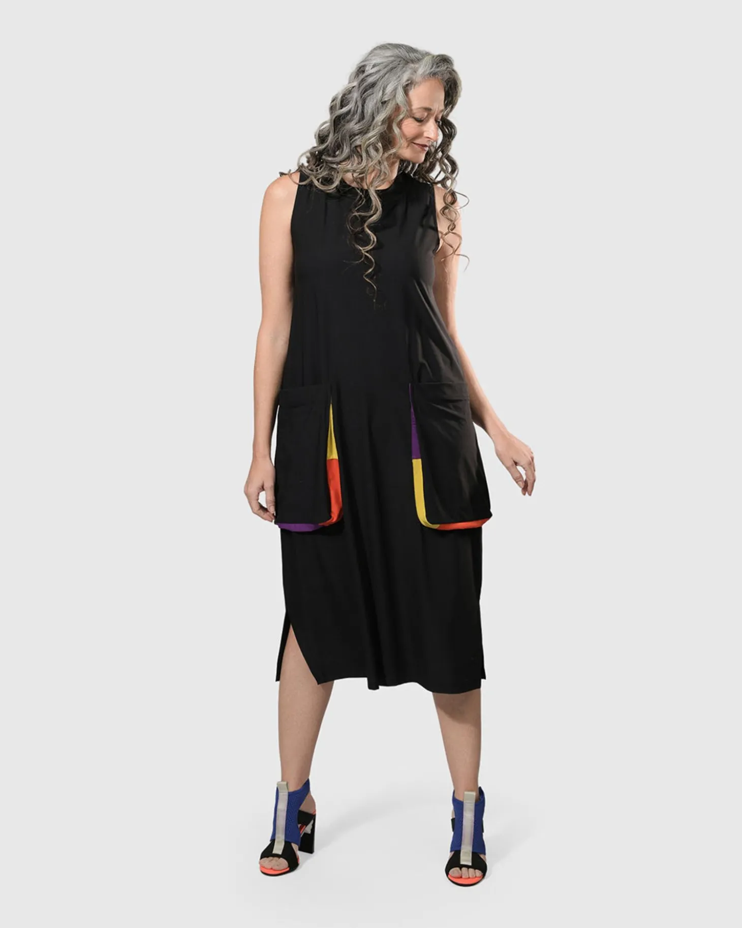Tekbika Poppy Sleeveless Pocket Dress, Multi
