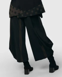 Tekbika Stripe Punto Pants, Black/Khaki