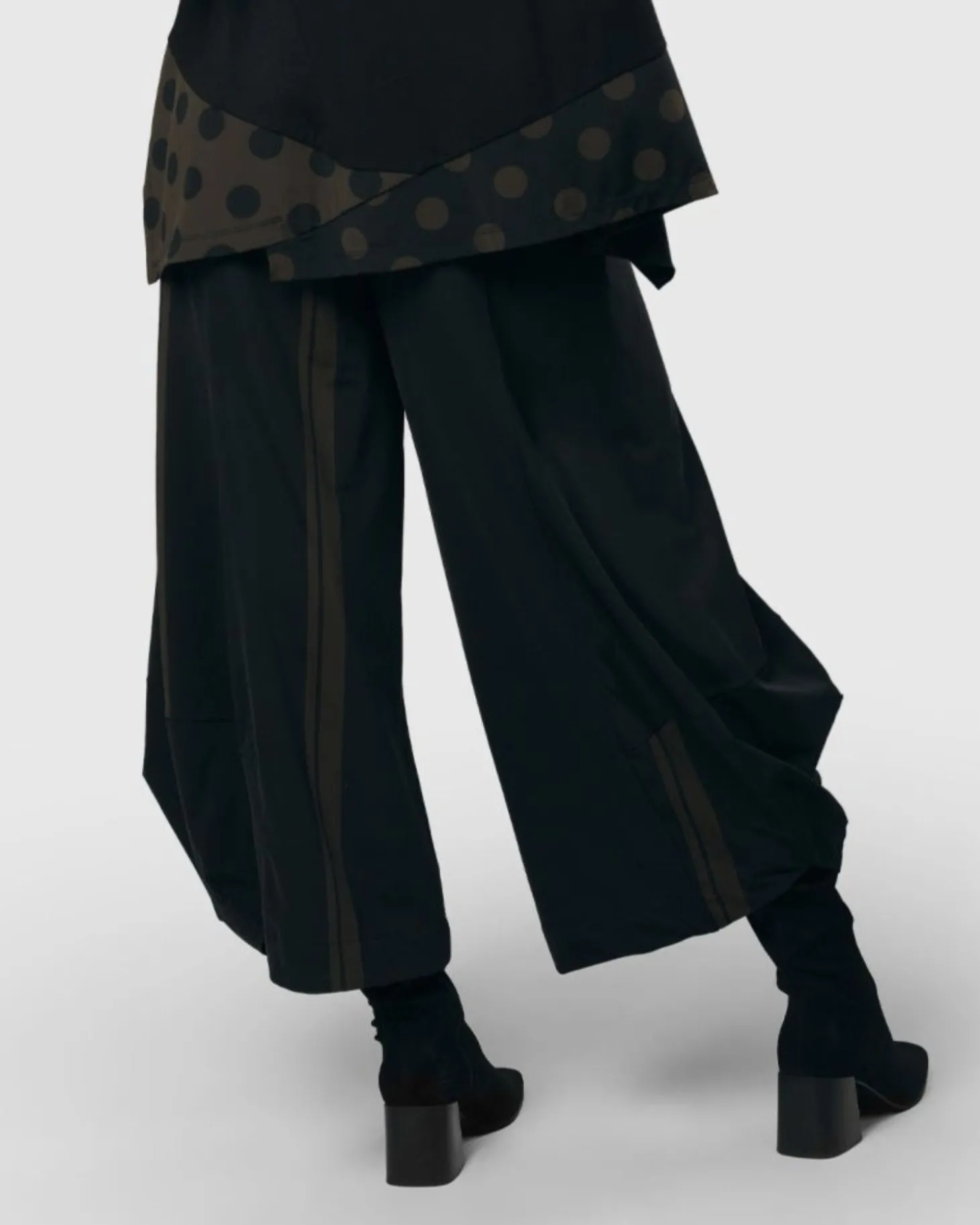Tekbika Stripe Punto Pants, Black/Khaki