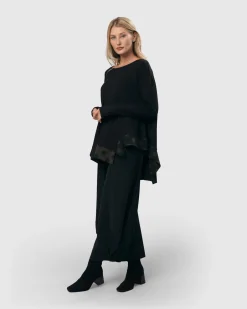 Tekbika Stripe Punto Pants, Black/Khaki