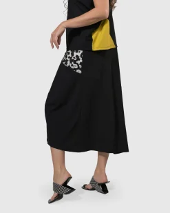 Tekbika Swing Maxi Skirt, Yellow/Print