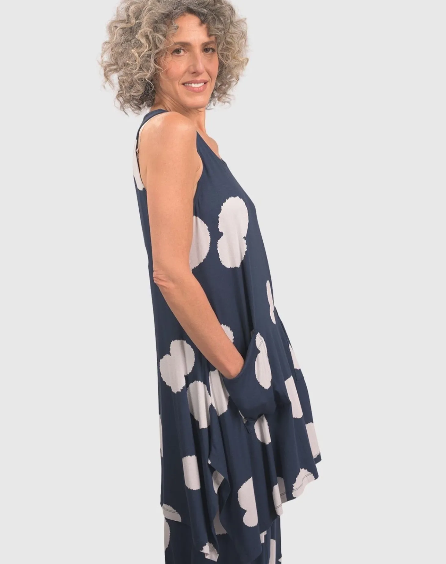 Trapeze Tank Tunic, Navy