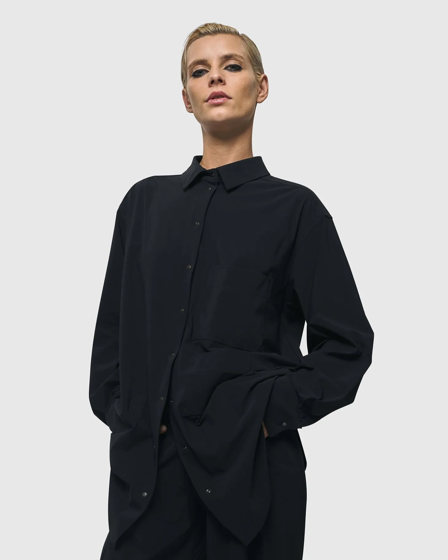 Trinity Button Down Shirt, Black