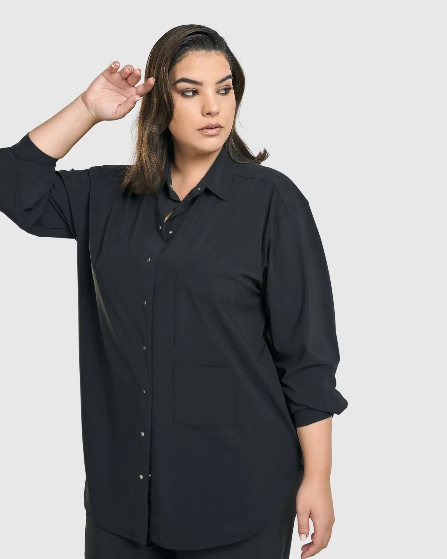 Trinity Button Down Shirt, Black