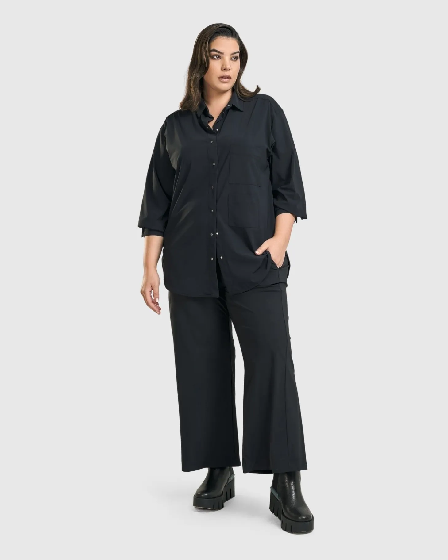 Trinity Straight Leg Pants, Black