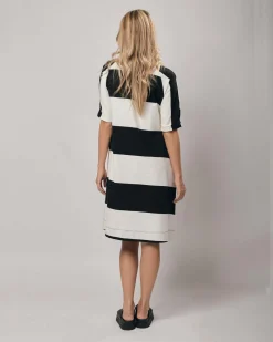 Urban Anna Stripe A-Line Dress, White/Black