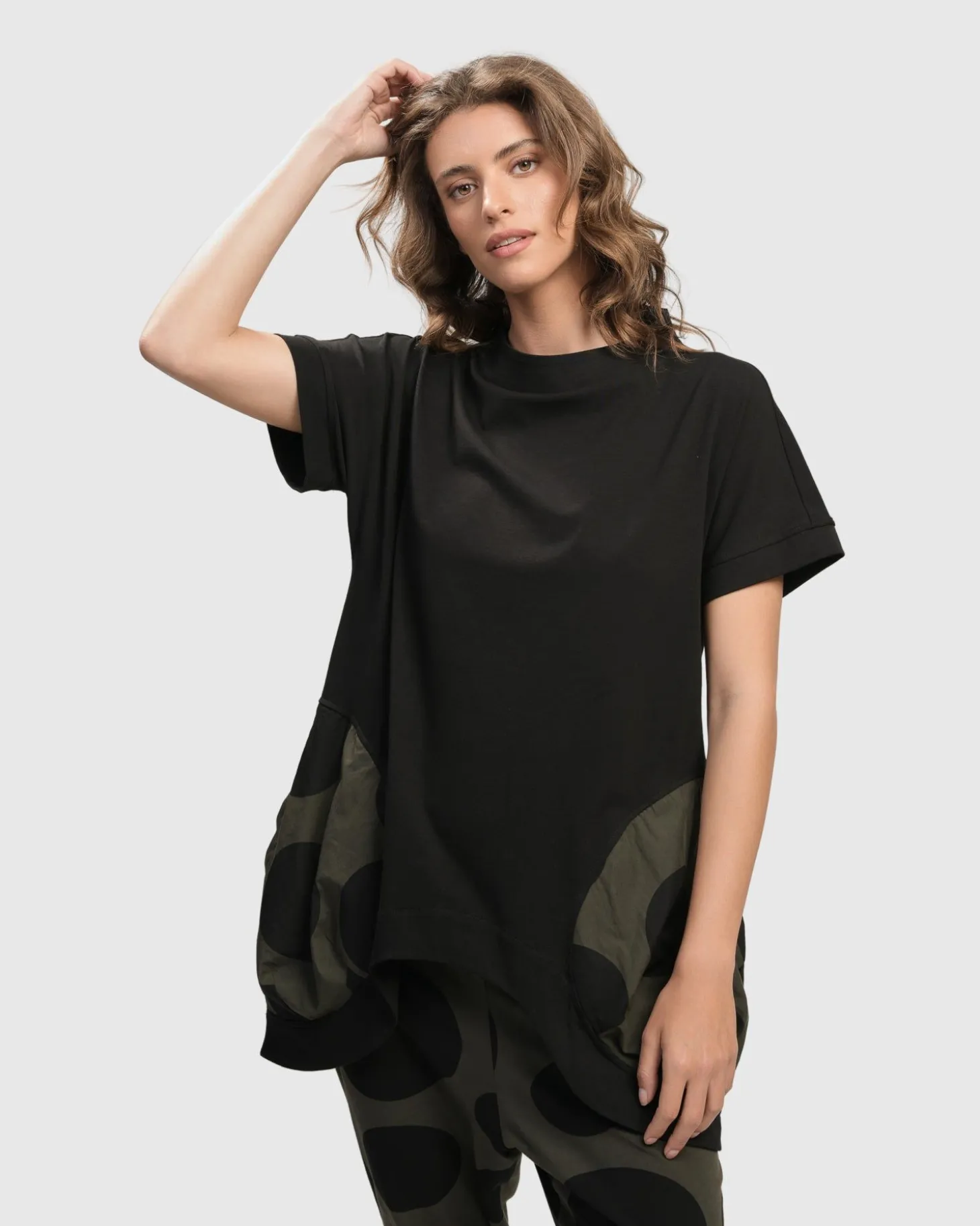 Urban Bells Tunic Top, Khaki