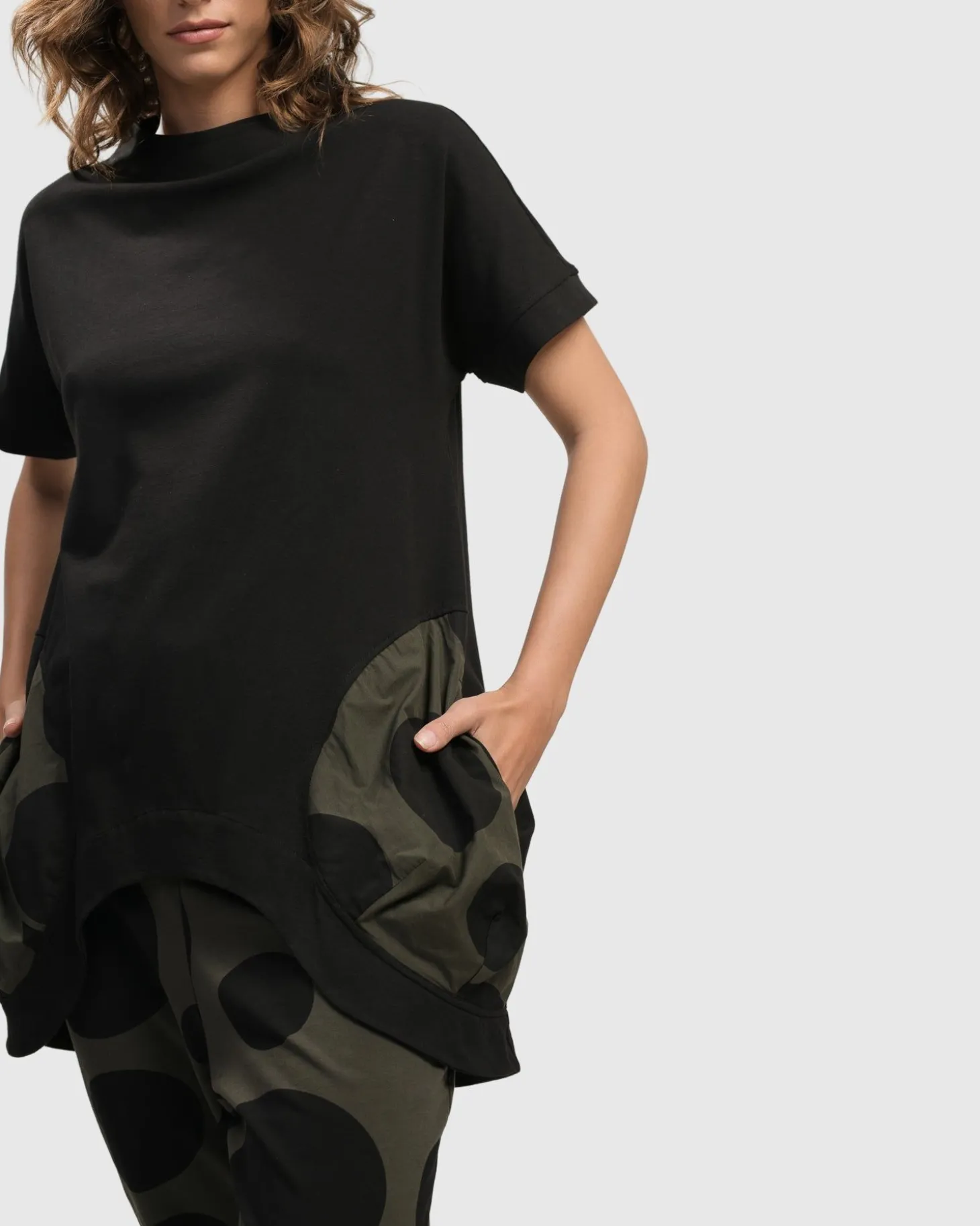 Urban Bells Tunic Top, Khaki