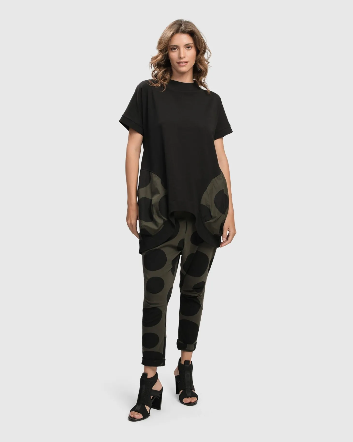 Urban Bells Tunic Top, Khaki