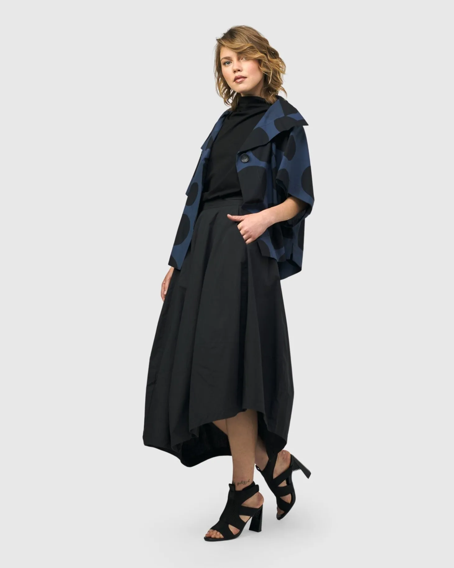 Urban Bossa Cape Jacket, Navy
