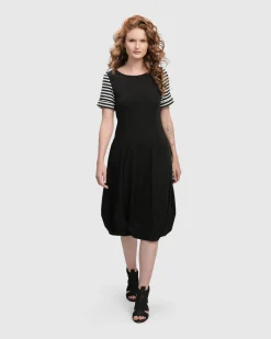 Urban Daytime Cocoon Dress, Stripes