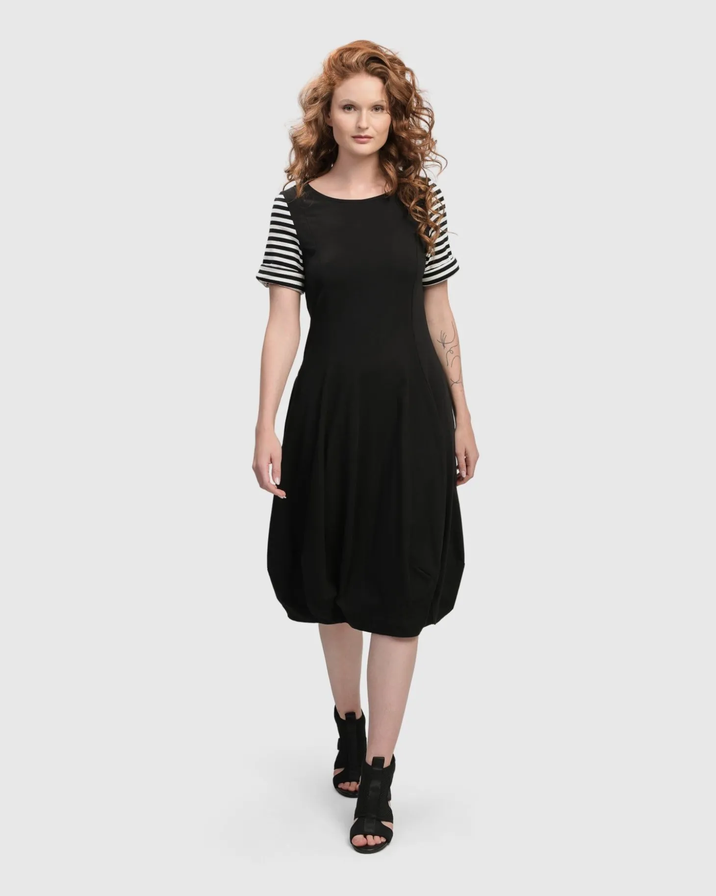 Urban Daytime Cocoon Dress, Stripes