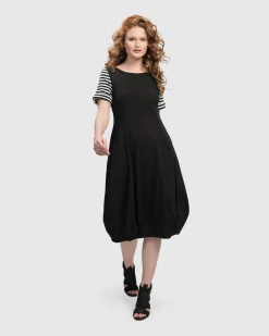 Urban Daytime Cocoon Dress, Stripes