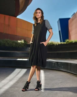 Urban Daytime Cocoon Dress, Stripes