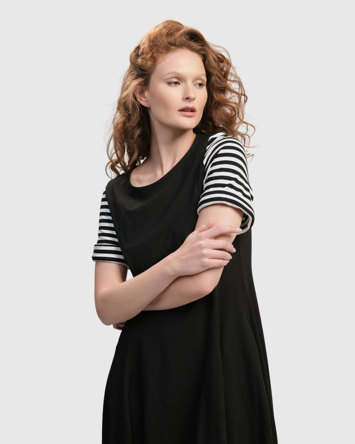Urban Daytime Cocoon Dress, Stripes