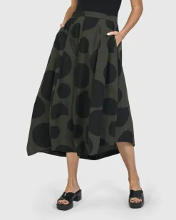 Urban Dots Lotus Balloon Skirt, Khaki