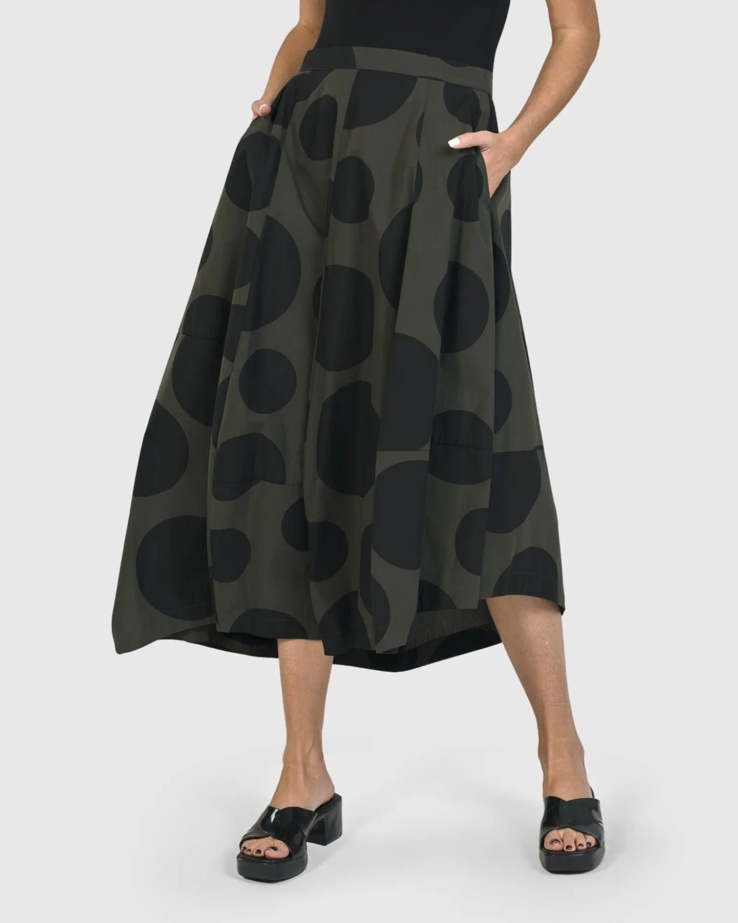 Urban Dots Lotus Balloon Skirt, Khaki