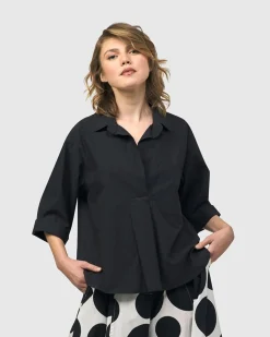 Urban Fran A-Line Blouse, Black
