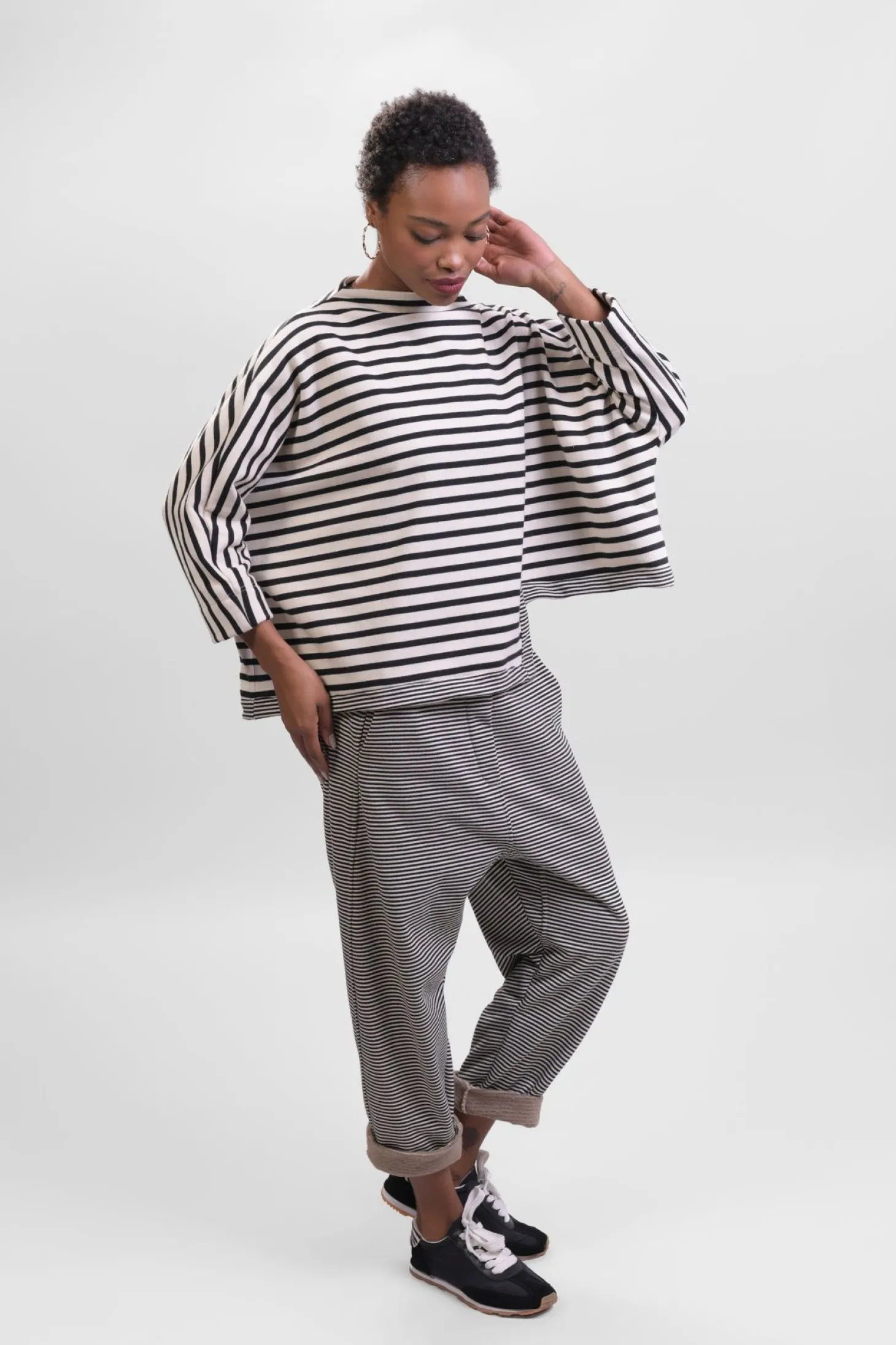 Urban French Terry Trousers, Stripe