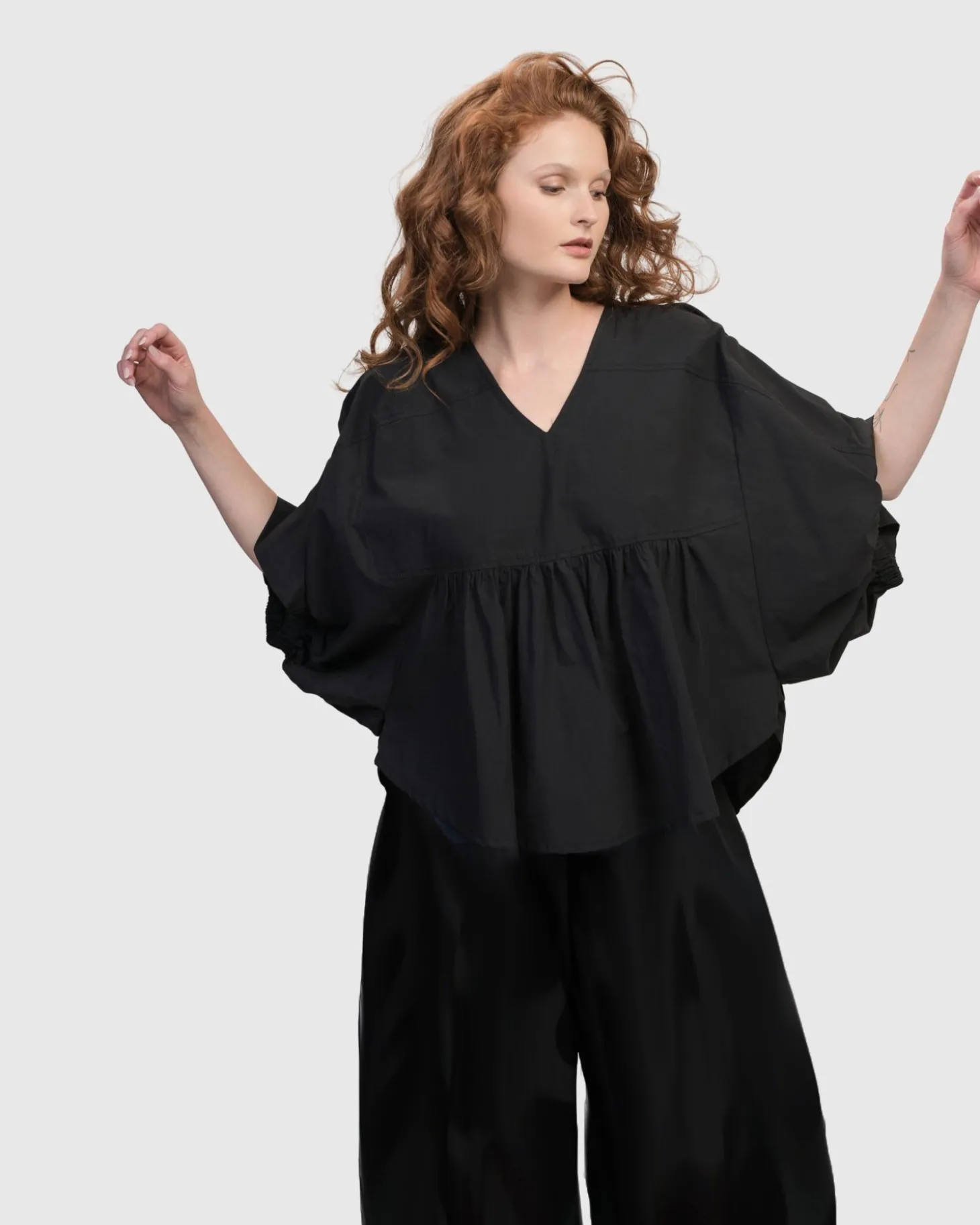 Urban It-Girl Butterfly Blouse, Black