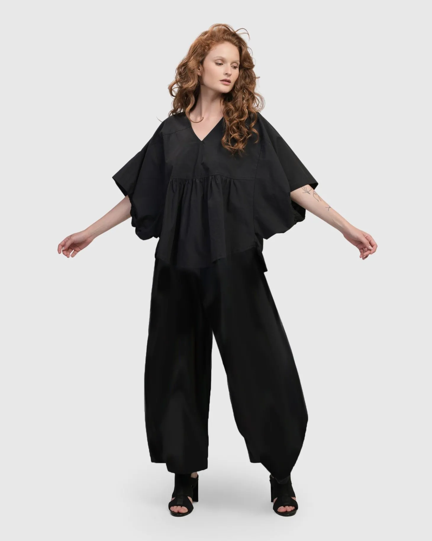 Urban It-Girl Butterfly Blouse, Black