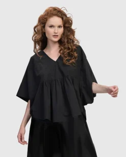 Urban It-Girl Butterfly Blouse, Black