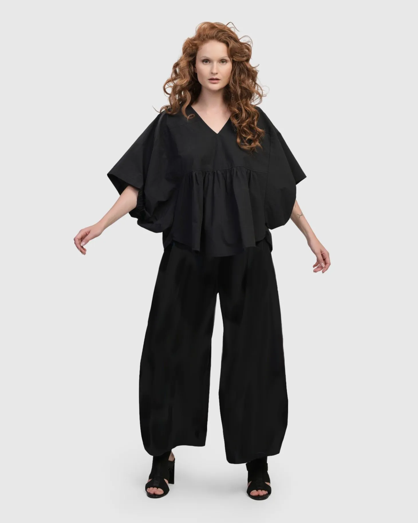 Urban It-Girl Butterfly Blouse, Black
