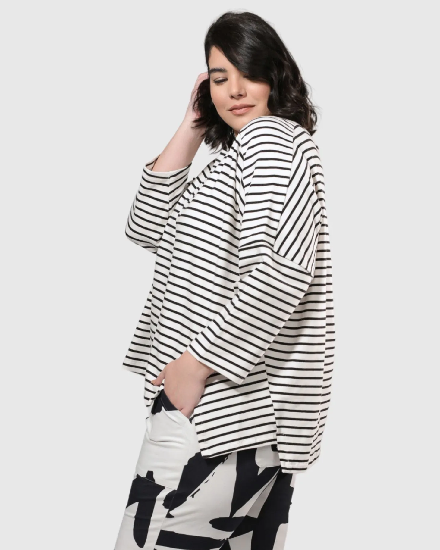 Urban Jagger Stripe Top, Black
