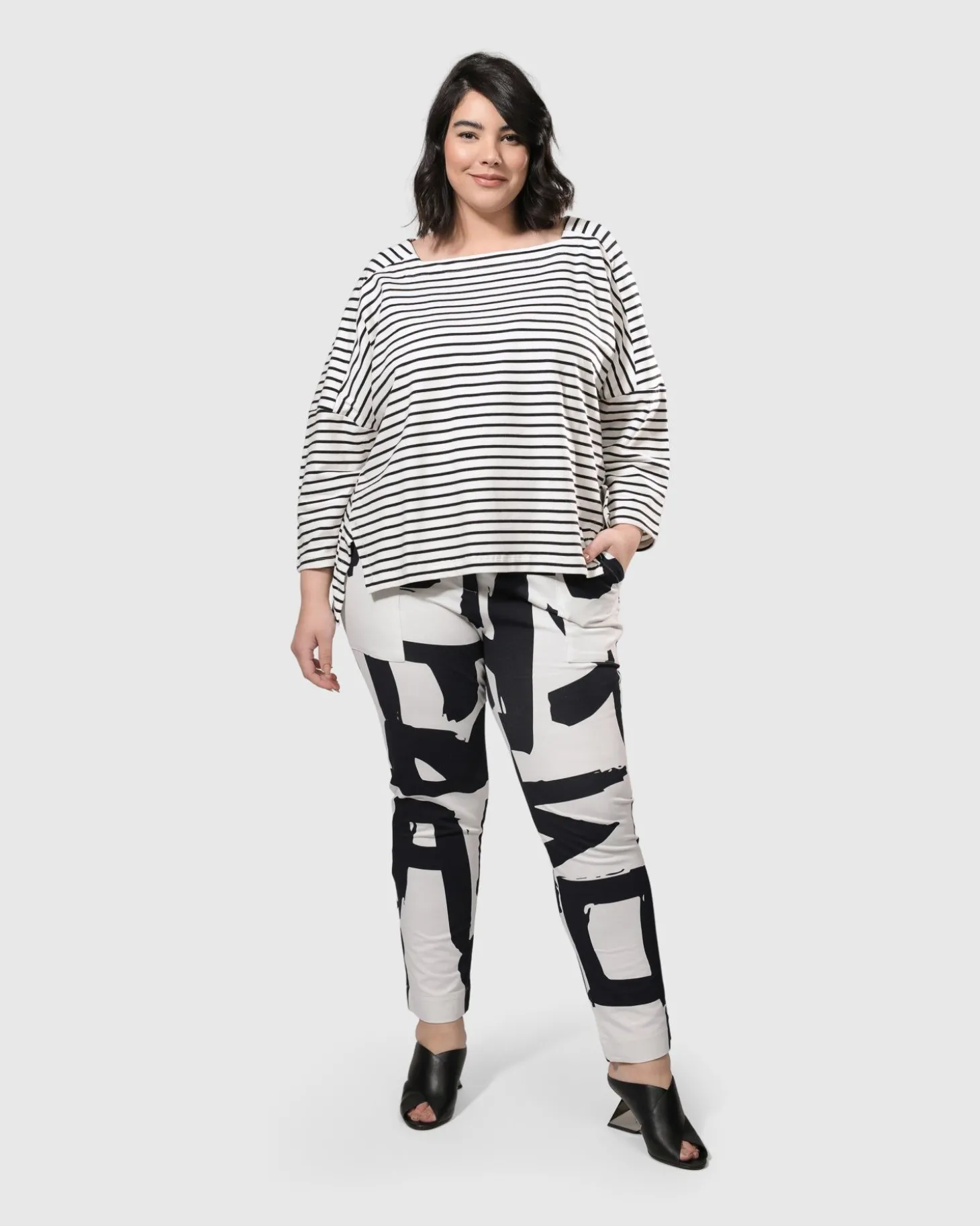 Urban Jagger Stripe Top, Black