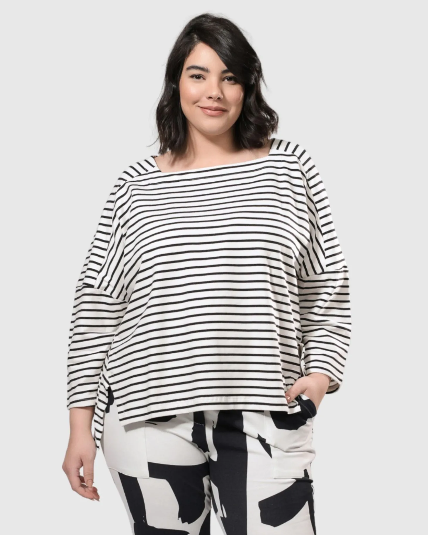 Urban Jagger Stripe Top, Black