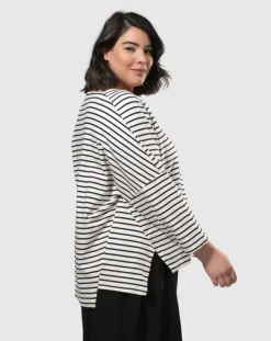 Urban Jagger Stripe Top, Black