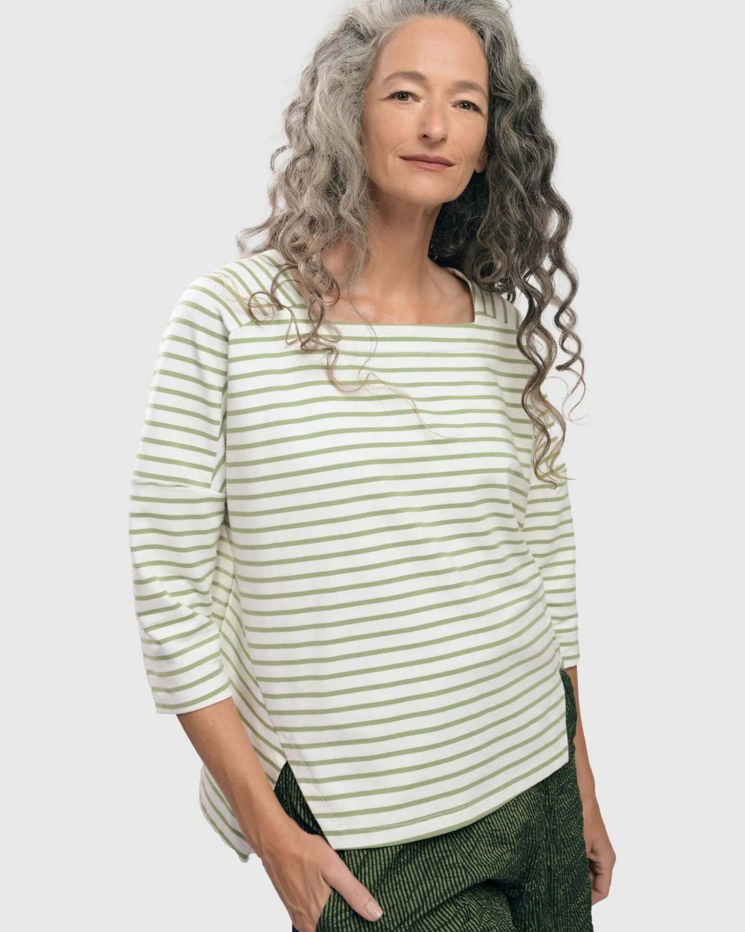Urban Jagger Stripe Top, Green