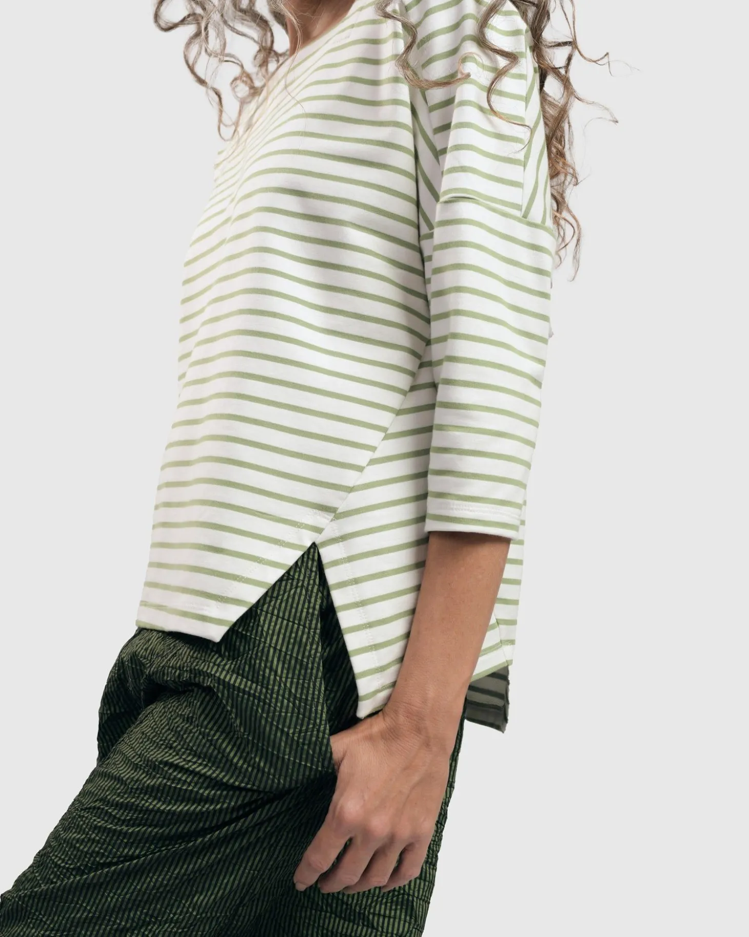 Urban Jagger Stripe Top, Green